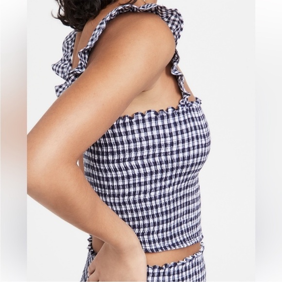 Revolve Peixoto Mariel Plaid Smocked Top - Picture 7 of 7